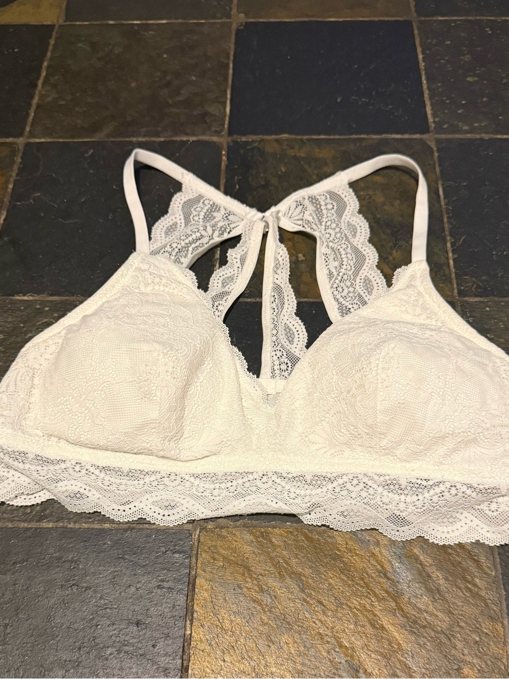 Maurices White Lace Racerback Bralette